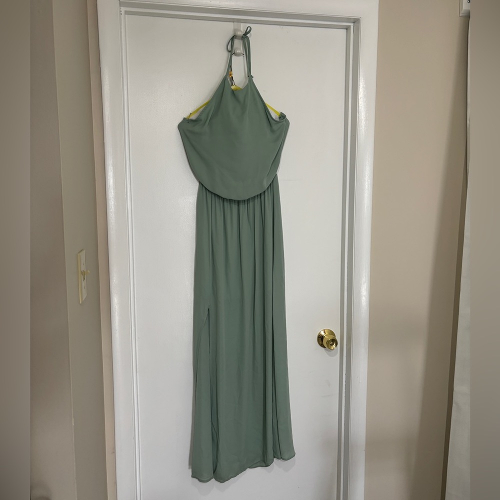 Heather Halter dress- Dusty Mint Crisp